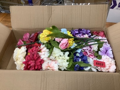 Box of Various Fake Flowers