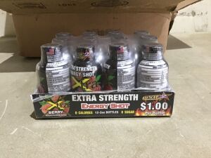 Case of (48) Stacker 2 Extra Strength Energy Shot Xtra Berry, 2 oz 