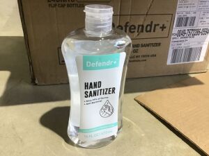 Case of (24) Defendr+ Hand Sanitizer 16oz Flip Cap Bottle