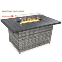 Wicker Propane Fire Pit Table, 50,000 BTU,&nbsp;52in - No Glass Wind Guard&nbsp;