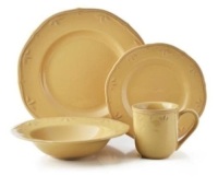 Thomson Pottery Sicily 16-Piece Casual Caramel Ceramic Dinnerware Set, Service for 4 - Appears New&nbsp;