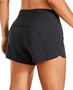 CRZ Yoga Women's Lightweight Gym Shorts, Black, Medium