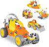 148-Piece 5-in-1 Educational STEM Building Toy Kit, Engineering Play Set w/ Race Car, Helicopter, Boat, Bulldozer, Truck, Carrying Bag