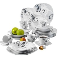 Veweet Zoey 30-Piece Casual Ivory White Porcelain Dinnerware Set,&nbsp;Service for 6 - Appears New&nbsp;