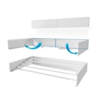 Wall Mount Retractable Indoor/Outdoor Laundry Garment Rack,&nbsp;27.5" x 3.9"&nbsp;White - Appears New&nbsp;&nbsp;