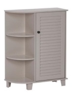 Ellsworth 23-5/8 in. W x 31-1/10 in. H Bathroom Linen Storage Floor Cabinet with Side Shelves in Taupe - Appears New&nbsp;