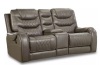 Brighton Faux Leather Reclining Console Loveseat