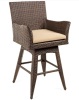 All-Weather Wicker Counter-Height Swivel Bar Stool w/ Cushion