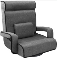 Oversized Swivel Gaming Floor Chair w/ Armrest, Adjustable Backrest