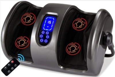 Reflexology Shiatsu Foot Massager w/ High-Intensity Rollers, Remote Control