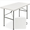 4ft Portable Folding Plastic Dining Table w/ Handle, Lock