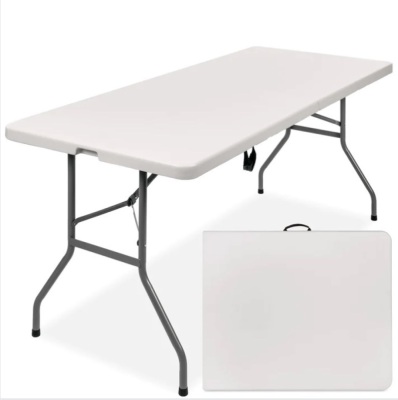 6ft Portable Folding Plastic Dining Table w/ Handle, Lock