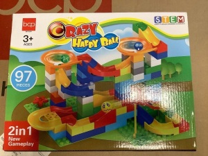 97-Piece Kids Create Your Own Marble Maze Run Racetrack Puzzle Game Set