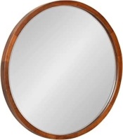 McLean Round Wood Framed Mirror Walnut Brown 24" - Appears New&nbsp;