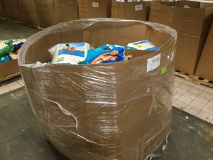 Large Pallet of Pet Food and Supplies. Open Bags