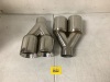 Set of 2 Exhaust Dual Slant Polished Top Staggered Stainless