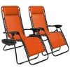 Set of (2) Adjustable Zero Gravity Patio Chair Recliners w/ Cup Holders