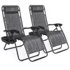 Set of (2) Adjustable Zero Gravity Patio Chair Recliners w/ Cup Holders