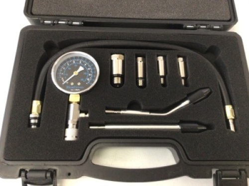 8pcs Petrol Engine Cylinder Compression Tester Kit Automotive Tool Gauge, Appears New