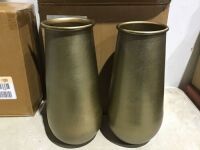 Lot of (2) Cases of (2) 12" Metal Vases Bronze Finish