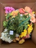 Large Box of Misc Artificial Flowers