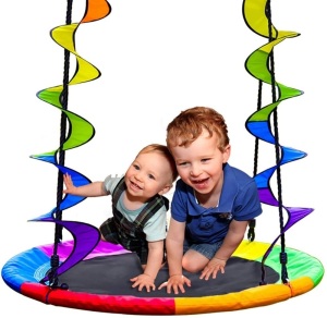 40” Saucer Tree Swing in Multi-Color Rainbow. Appears New