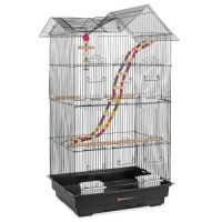 Indoor Outdoor Iron Birdcage w/ Removable Tray, 4 Feeders, 2 Toys - 36in&nbsp;