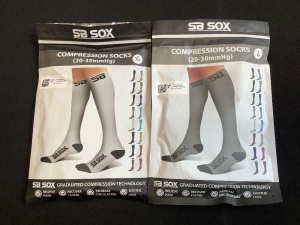 Lot of (2) Pkgs Compression Socks, L & XL