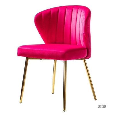 Luna Velvet Dining Chair, Pink