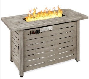 50,000 BTU Steel Propane Gas Fire Pit w/ Auto Ignition - 42in