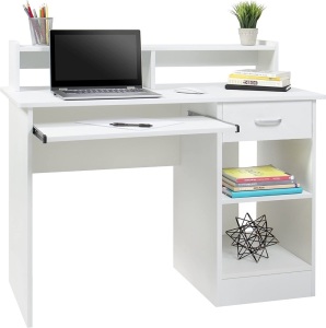 Work Station Desk Table w/ Removable Shelf Divider