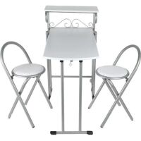Folding Dining Table w/ Storage Shelf & 2 chairs&nbsp;