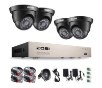 ZOSI Wired 8CH DVR Security System with 4 720P HD Dome Cameras - Appears New&nbsp;