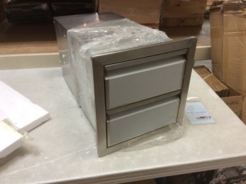 2-Drawer Outdoor Kitchen BBQ Island Drawers Stainless Steel 39" x 10" - Appears New&nbsp;