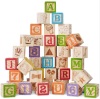 40-Piece Wooden ABC Block Set Toddler STEM Toy w/ Carrying Case