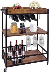 Wine Serving Bar Cart