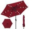 Outdoor Solar Patio Umbrella w/ Push Button Tilt, Crank Lift - 7.5ft&nbsp;
