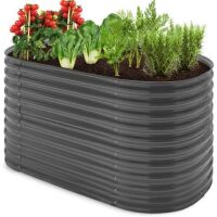 Raised Oval Garden Bed, Customizable Elevated Outdoor Metal Planter - 63in&nbsp;