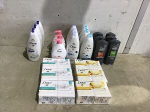 Case of Dove Body Wash, Hand Wash, & Bar Soap 