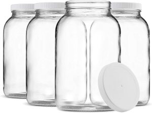 Paksh Novelty 1-Gallon Glass Jar Wide Mouth (4 Pack)