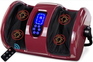 Reflexology Shiatsu Foot Massager w/ High-Intensity Rollers, Remote Control