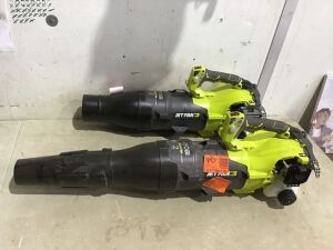 Lot of (2) RYOBI 160 MPH 520 CFM 25cc Gas Jet Fan Blower - Missing Pieces, Has Compression, Not Tested Further