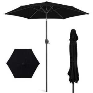 Outdoor Market Patio Umbrella w/ Push Button Tilt, Crank Lift - 7.5ft 