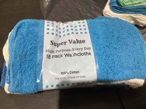 Lot of (8) Super Value 18 Pack Wash Cloths 
