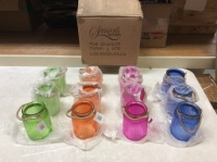 Case of (12) Multicolor 6"&nbsp;Glass Lantern Jars - New