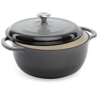 6qt Non-Stick Enamel Cast-Iron Dutch Oven Kitchen Cookware w/ Side Handles&nbsp;