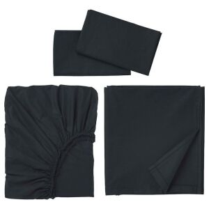 Case of (8) DVALA Full Sheet Set, Black 