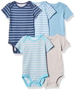 Case of (24) Hanes Ultimate Baby Flexy 5 Pack Short Sleeve Bodysuits, 12-18M  