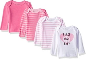 Case of (26) Hanes Ultimate Baby Flexy 4 Pack Long Sleeve Crew Tees, 6-12M