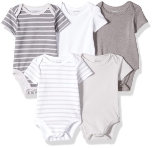 Case of (22) Hanes Ultimate Baby Flexy 5 Pack Short Sleeve Bodysuits, 18-24M 